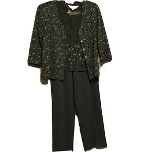 Uniform by John Paul Richard Womens 2 Piece Top Pants Small Set Gray Petites M W